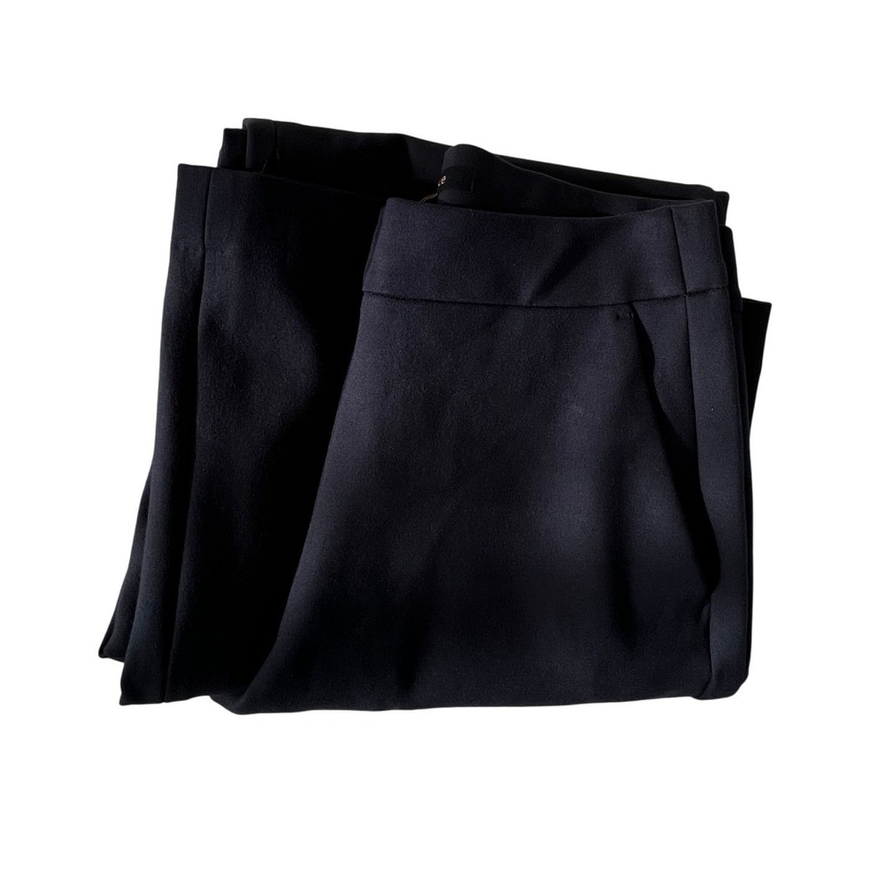 Quince Navy Blue Ultra Stretch Ponte Trouser Wide Leg Pants S W27 High Waisted - Picture 7 of 16